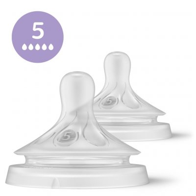 Philips Avent Natural Response savička SCY965/02 průtok 5 rychlý transparentní 2 ks – Hledejceny.cz