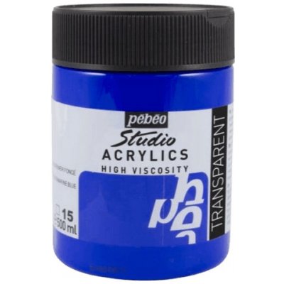 Pébéo Studio Acrylic Akrylová barva 500 ml modrá ultramarín tmavý 15 – Hledejceny.cz