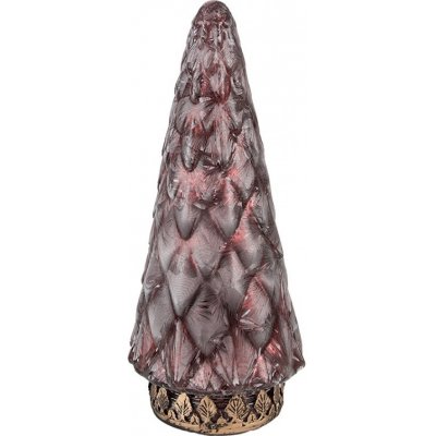 Clayre & Eef Tmavě červený skleněný dekorační svítící stromek LED Tree Ø 11*24 cm – Hledejceny.cz