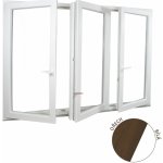 Aluplast plastové okno trojkřídlé ořech/bílé 180x140 – Sleviste.cz
