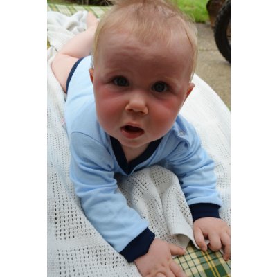 Body krátký rukáv sv.modré s modrým lemem – Zboží Dáma