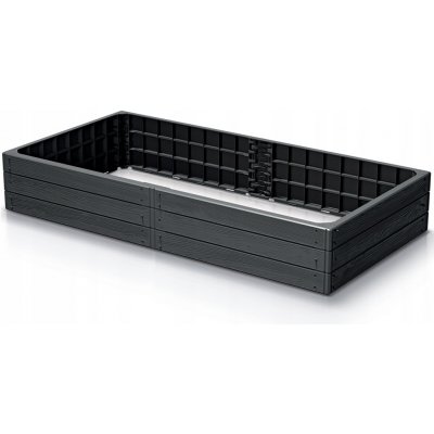 Prosperplast Vyvýšený záhon plastový WOODY 1492x756x250mm antracitový – HobbyKompas.cz