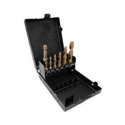 NÁSTROJE CZ Sada kombinovaných závitníků M3+M4+M5+M6+M8+M10 HSS TiN + adaptér, v kovové krabičce - CZVZ-133-907 – Hledejceny.cz