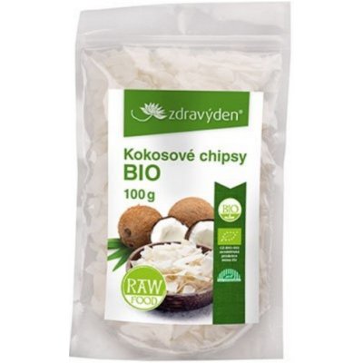 Kokosové chipsy BIO, RAW Zdravý den Zdravý den 100 g – Zboží Mobilmania