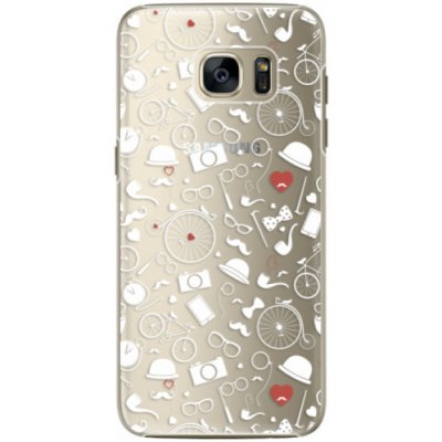 Pouzdro iSaprio Vintage Pattern 01 Samsung Galaxy S7 Edge bílé – Zboží Mobilmania