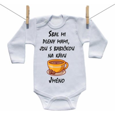 Boodyy Body s dlouhým rukávem Sbal mi pleny mami jdu s babičkou na kávu – Sleviste.cz