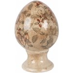 Clayre & Eef Béžové keramické vajíčko s květy Margaus S Ø 9*14 cm – Hledejceny.cz