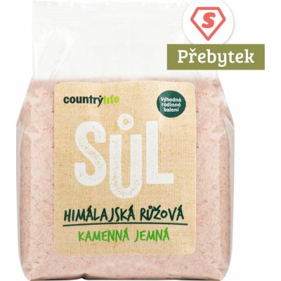 Country life sůl himalájská růžová jemná 1 kg – Zboží Dáma