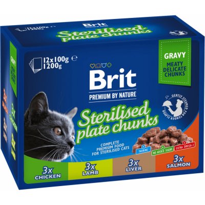 Brit Premium Cat Sterilised Liver 12 x 100 g – Sleviste.cz