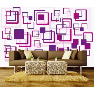 Dimex XL-244 vliesová fototapeta na zeď Violet squares rozměry 330 x 220 cm – Zboží Mobilmania