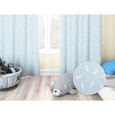 Biante Dětský dekorační závěs PM-063 Konfety na pastelově modrošedém 145x220 cm – Zboží Mobilmania
