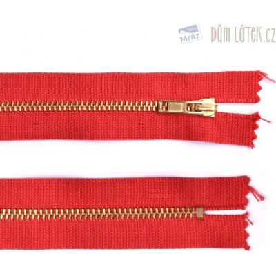 Zip mosazný nedělitelný červená 10 cm – Zboží Mobilmania