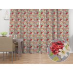 Biante Dekorační závěs PML-092 Hortenzie a lilie na šedém 145x240 cm – Hledejceny.cz
