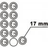 Piktogram Znak-T2A v kruhu, prům. 17mm, bílá f. | Samolepka, Prum. 17 mm, aršík 10 ks