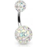 Šperky4U piercing do pupíku kulička Swarovski krystaly duhová BS01021-AB – Hledejceny.cz