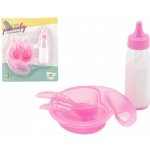Teddies Sada pro panenky plast lahvička miska s příborem na kartě 19x22x4cm – Hledejceny.cz