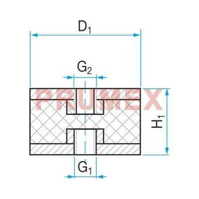 Silentblok typ 3 - 75x50 M12