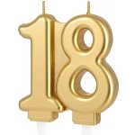 Svíčka narozeninová "18" zlatá 8 cm – Zboží Dáma