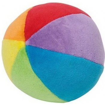 Goki Plyšový duhový míček s chrastítkem