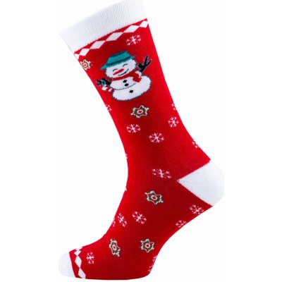 Star Socks Vánoční ponožky Snowman červené