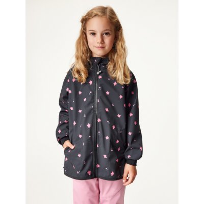 Bunda bez zateplení pružná Basic černá květiny – Zboží Dáma