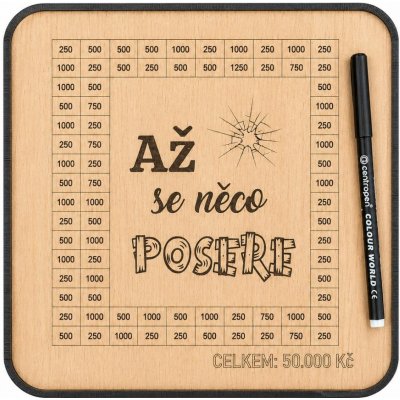 Mdeco Dřevěná pokladnička škrtací + fixa - Až se něco posere - 20x20cm – Hledejceny.cz