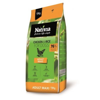 Nativia Adult Maxi Chicken & Rice 15 kg
