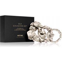 Notino Silk Collection Scrunchie Set set hedvábných gumiček do vlasů Cream odstín