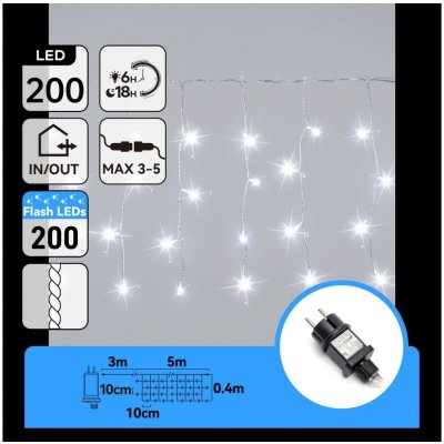 Aigostar B.V. LED Venkovní vánoční řetěz 200xLED 8x0,4m IP44 studená bílá B10303AFOK – Hledejceny.cz