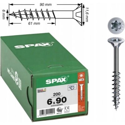 Šrouby do dřeva Spax 6 x 90 mm, 200 ks – Hledejceny.cz
