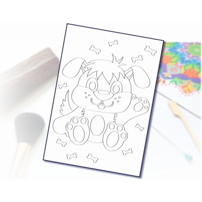 Radost v písku Šablona na pískování štěňátko A4 210 x 297 mm – Zbozi.Blesk.cz