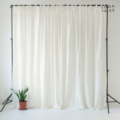 Linen Tales Bílý lněný závěs s poutky Linen Tales Night Time, 250 x 140 cm – Hledejceny.cz
