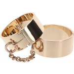 TABOOM Dona Slave Wrist Cuffs Gold módní doplněk kovová pouta – Zboží Mobilmania