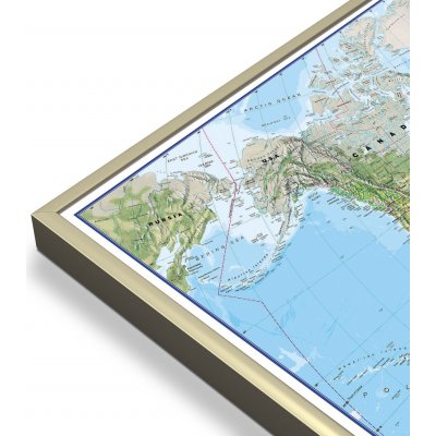Maps International Svět - nástěnná zeměpisná mapa 195 x 120 cm Varianta: mapa v hliníkovém rámu, Provedení: zlatý matný rám – Zboží Dáma Maps International Svět - nástěnná zeměpisná mapa 195 x 120 cm Varianta: mapa v hliníkovém rámu, Provedení: zlatý matný rám – Zboží Dáma