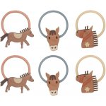 MIMI & LULA Gumičky do vlasů Pony mini – set 6 ks, hnědá barva, textil – Zboží Mobilmania