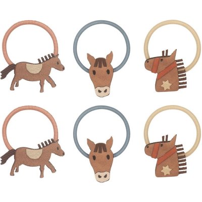 MIMI & LULA Gumičky do vlasů Pony mini – set 6 ks, hnědá barva, textil – Zboží Mobilmania