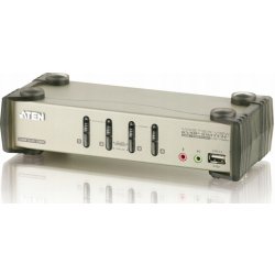 Aten CS-1734BC KVM přepínač USB Hub, OSD, 4PC audio+USB-PS/2