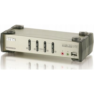 Aten CS-1734BC KVM přepínač USB Hub, OSD, 4PC audio+USB-PS/2 – Zboží Živě