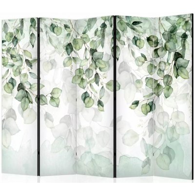 Fabulo paraván 5 dílný Zelené listy 172 x 225 cm stejný design na obou stranách – Zbozi.Blesk.cz