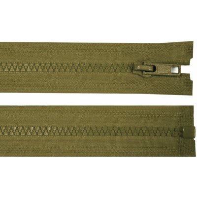 Kostěný zip dělitelný, délka 55 cm - khaki – Hledejceny.cz