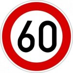 Dopravní Značka B20a 500 mm Nejvyšší dovolená rychlost Rychlost: 60km/h – Sleviste.cz