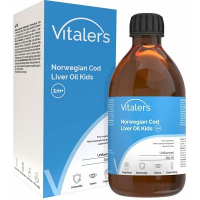 Vitaler's Norský olej z tresčích jater pro děti Omega-3 1200 mg 250 ml – Hledejceny.cz