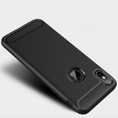 Pouzdro SES Ochranné silikonové karbon Apple iPhone XS Max - černé