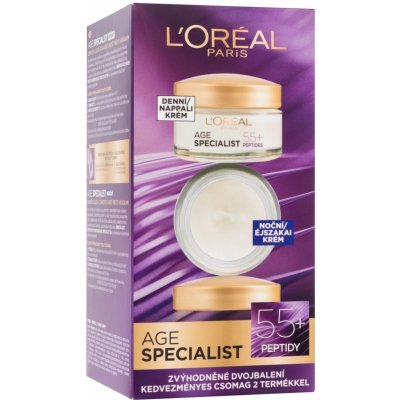 L'Oréal Paris Age Specialist 55+ denní a noční krém proti vráskám 2 x 50 ml dárková sada – Zboží Mobilmania