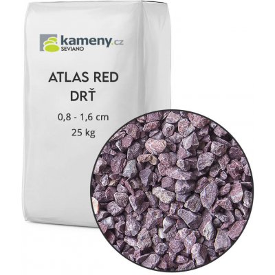 Kameny.cz Okrasné kameny Atlas Red drť Vyberte si balení: 25 kg, Vyberte si velikostní frakci: 0,8 - 1,6 cm – Zboží Dáma