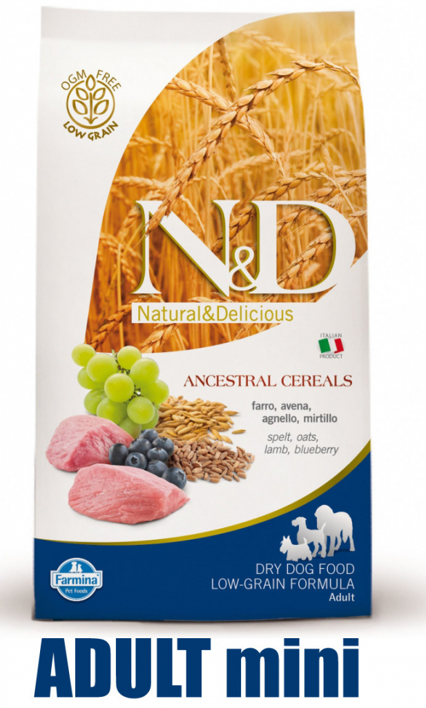 N&D Ancestral Grain Dog Adult Mini Lamb & Blueberry 0,8 kg