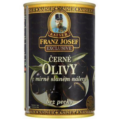 Kaiser Franz Josef Exclusive Černé olivy ve slaném nálevu bez pecky 300g – Zbozi.Blesk.cz