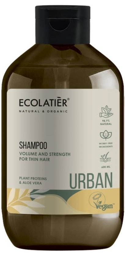 Ecolatier URBAN Obnovující Shampoo pro slabé vlasy objem a síla Rostlinné bílkoviny a Aloe Vera 600 ml