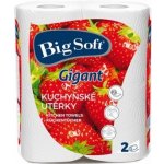 Big Soft Gigant 2 vrstvy kuchyňské papírové utěrky, 2× 80 útržků, 2 role – Sleviste.cz