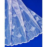 Českomoravská textilní žakárová záclona V038 květy s vlnkami, výška 145cm (v metráži) – Zboží Dáma